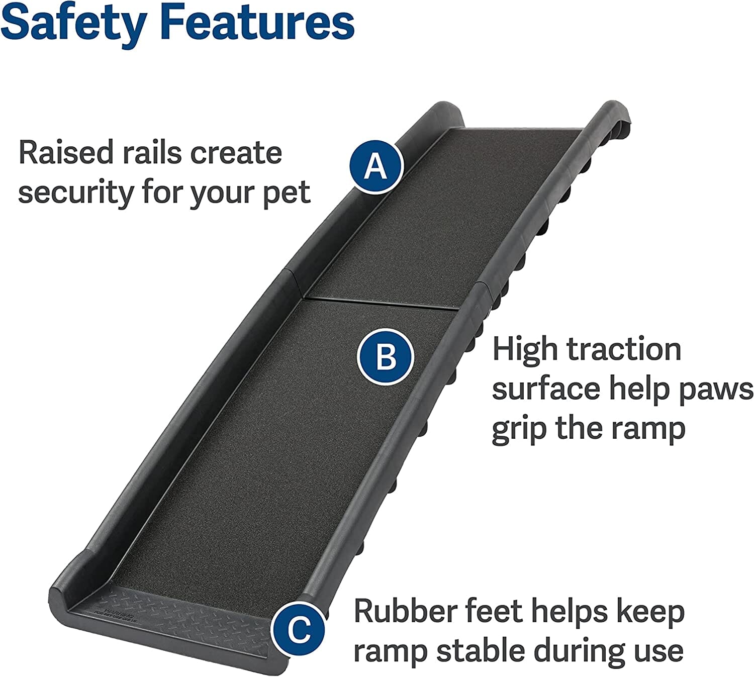 Petsafe Happy Ride Folding Pet Ramp - Black - 62 X 16 In  