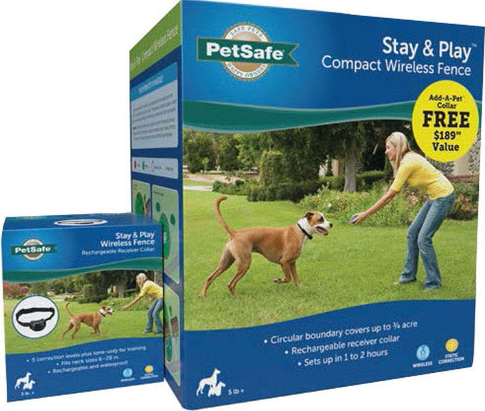Petsafe Stay & Play Compact Wireless Fence Dog Fencing & Zone Controls - 3/4 Acre