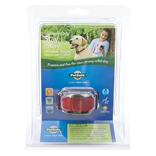 Petsafe Stay & Play Stubborn Wireless Receiver Dog Fencing & Zone Controls - Black/Red - Under 5 Lbs  