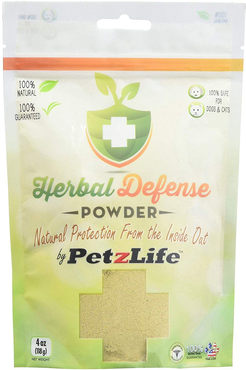 PETZLIFE Herbal Defense All-Natural Flea and Tick Cat and Dog Powder  