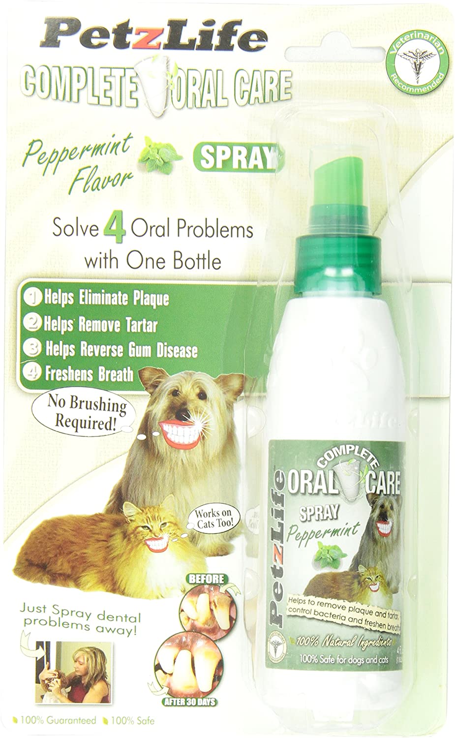 PETZLIFE Oral Care Spray Blister Pack for Dogs and Cats  - 4 oz  