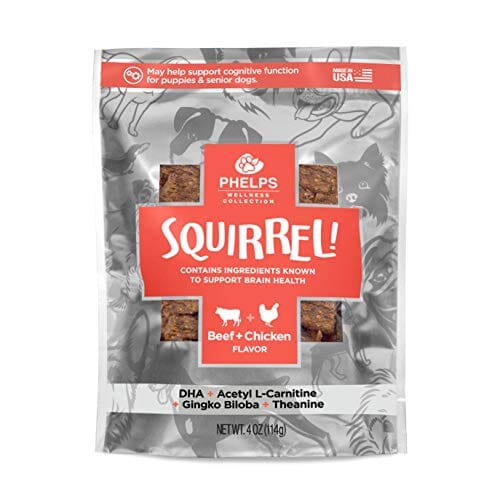 Phelps Wellness Collection Squirrel! Attention Recipe Soft and Chewy Dog Treats - Beef and Chicken - 4.5 Oz  