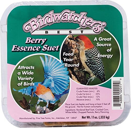 Pine Tree Farms Birdwatcher'S Best Suet Cakes Wild Bird Food - Berry - 11 Oz - 12 Pack