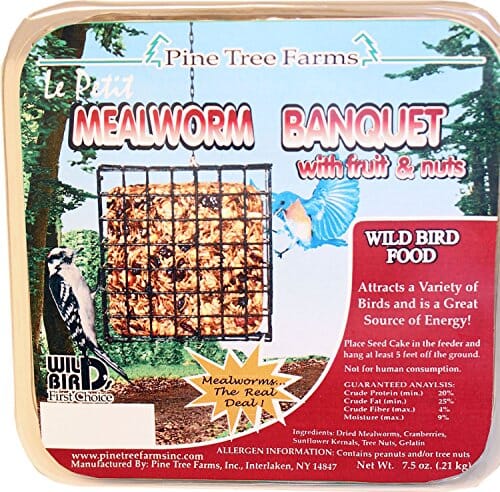 Pine Tree Farms Le Petit Mealworm Banquet Cake Wild Bird Food - 7.5 Oz
