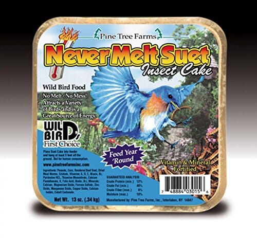 Pine Tree Farms Never Melt Suet Cake Wild Bird Food - Insect - 13 Oz  