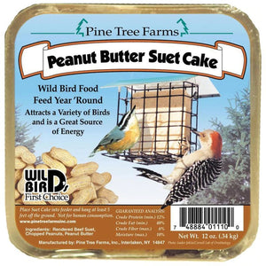 Pine Tree Farms Suet Cakes Wild Bird Food - Peanut Butter - 12 Oz