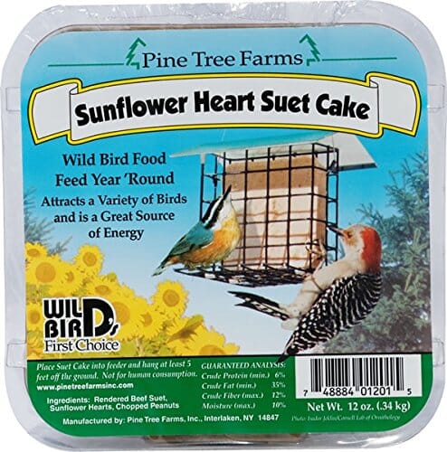 Pine Tree Farms Suet Cakes Wild Bird Food - Sunflower Heart - 12 Oz