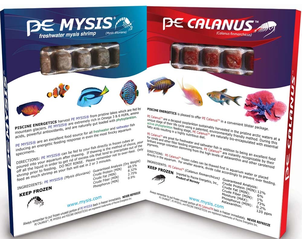 Piscine Energetics Mysis and Calanus Frozen Fish Food - 8 Oz  