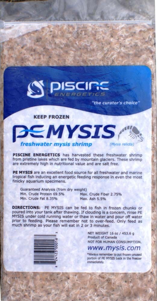 Piscine Energetics Mysis Frozen Fish Food - 16 Oz