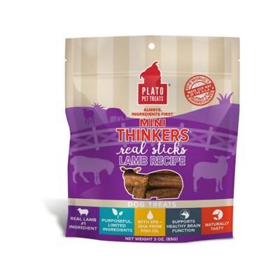 Plato Pet Treats Mini Thinkers Lamb Natural Dog Chews - 3 oz Bag  