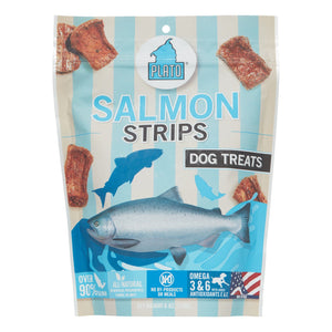 Plato Pet Treats Salmon Strips Natural Dog Chews - 6 oz Bag
