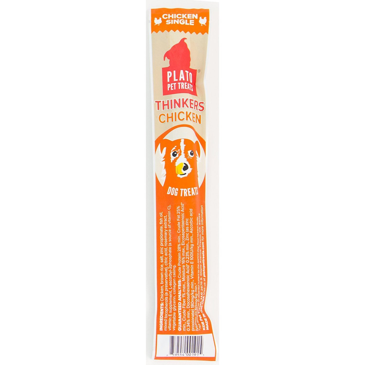 Plato Pet Treats Thinkers Chicken Natural Dog Chews - individually wrapped  