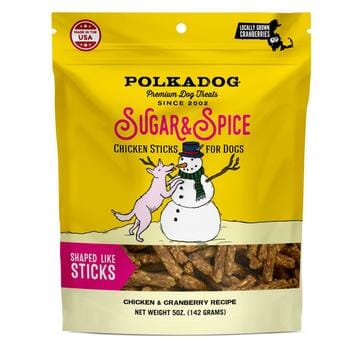 Polka Dog Bakery Chicken Cranberry Sugar and Spice Chicken Dehydrated Dog Treats - 5 Oz Pouch  