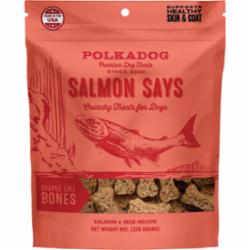 Polka Dog Bakery Salmon Says Bones Dehydrated Dog Treats - 8 Oz Pouch  