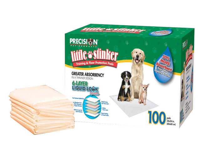 Precision Pet Products Little Stinker House Breaking Pads White - 100 Pack