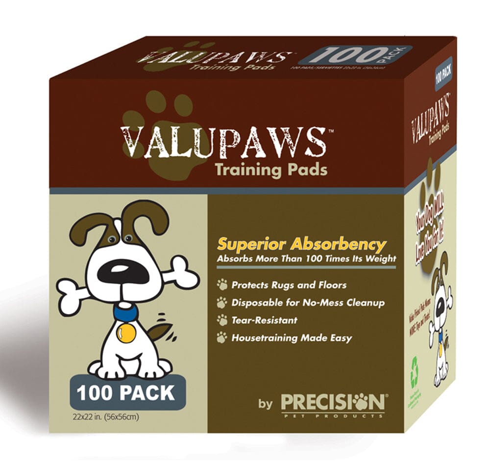 Precision Pet Products ValuPaws Training Pads White - 100 Pack - 22 In X 22 in  