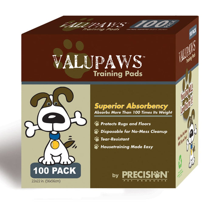Precision Pet Products ValuPaws Training Pads White - 100 Pack - 22 In X 22 in