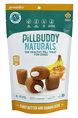 Presidio Natural Pill Buddy Natural Peanut Butter Banana Dog Chewy Treats - 150 Grams  