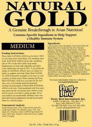 Pretty Bird International Natural Gold Pelleted Bird Food - 30 lb - Medium