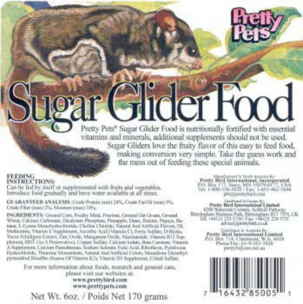 Pretty Bird International Sugar Glider Dry Food - 12 Oz  