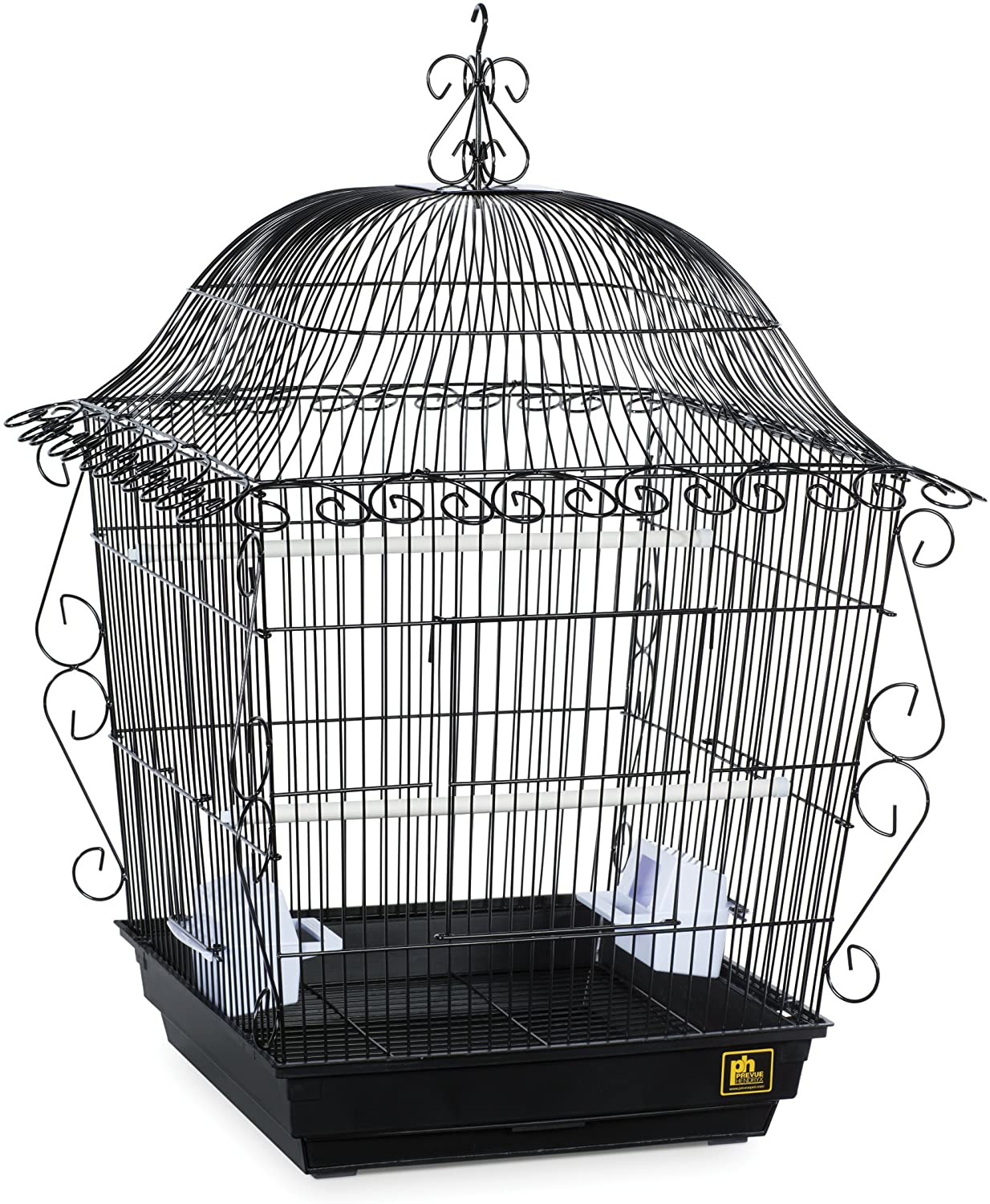 Prevue Hendryx Scrollwork Bird Cage - Black - 18" x 18" x 25"  