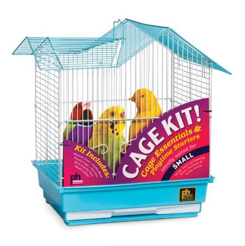 Prevue Hendryx Small Parakeet Starter Kit - Double Roof Top - Blue