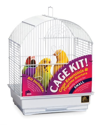 Prevue Hendryx Small Parakeet Starter Kit - Round Top - White  