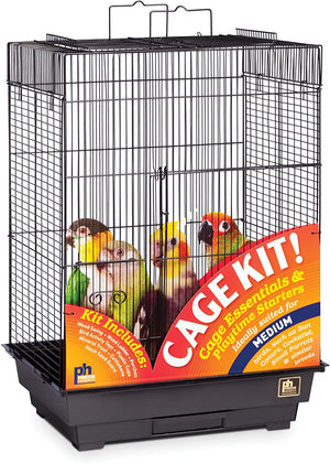 Prevue Hendryx Square Roof Bird Cage Kit - Black - 18" x 14" x 23"
