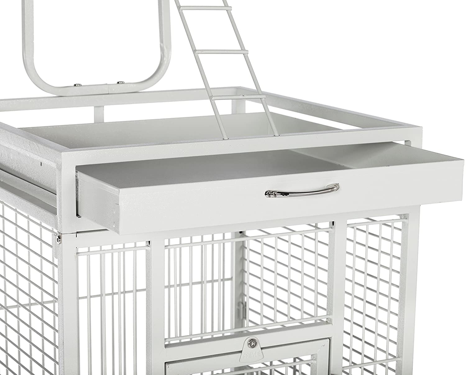 Prevue Hendryx Wrought Iron Select Bird Cage with Playtop - Pewter White - 18