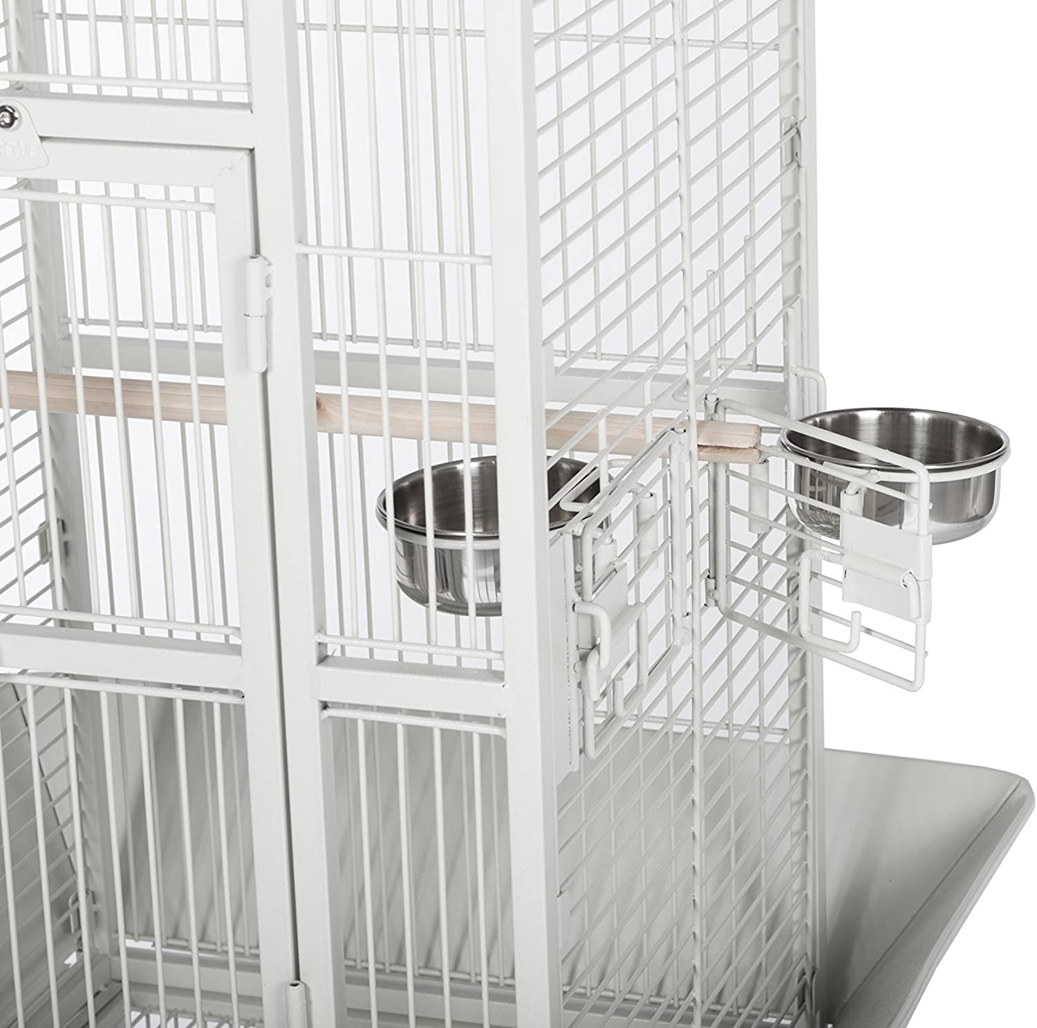 Prevue Hendryx Wrought Iron Select Bird Cage with Playtop - Pewter White - 18" x 18" x 57"  