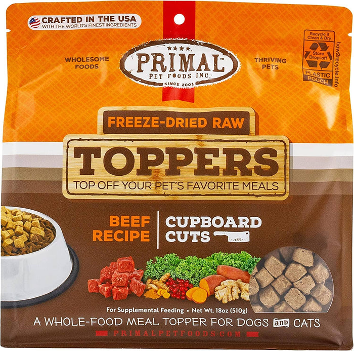 Primal Cupboard Beef Freeze-Dried Dog Treats - 18 Oz