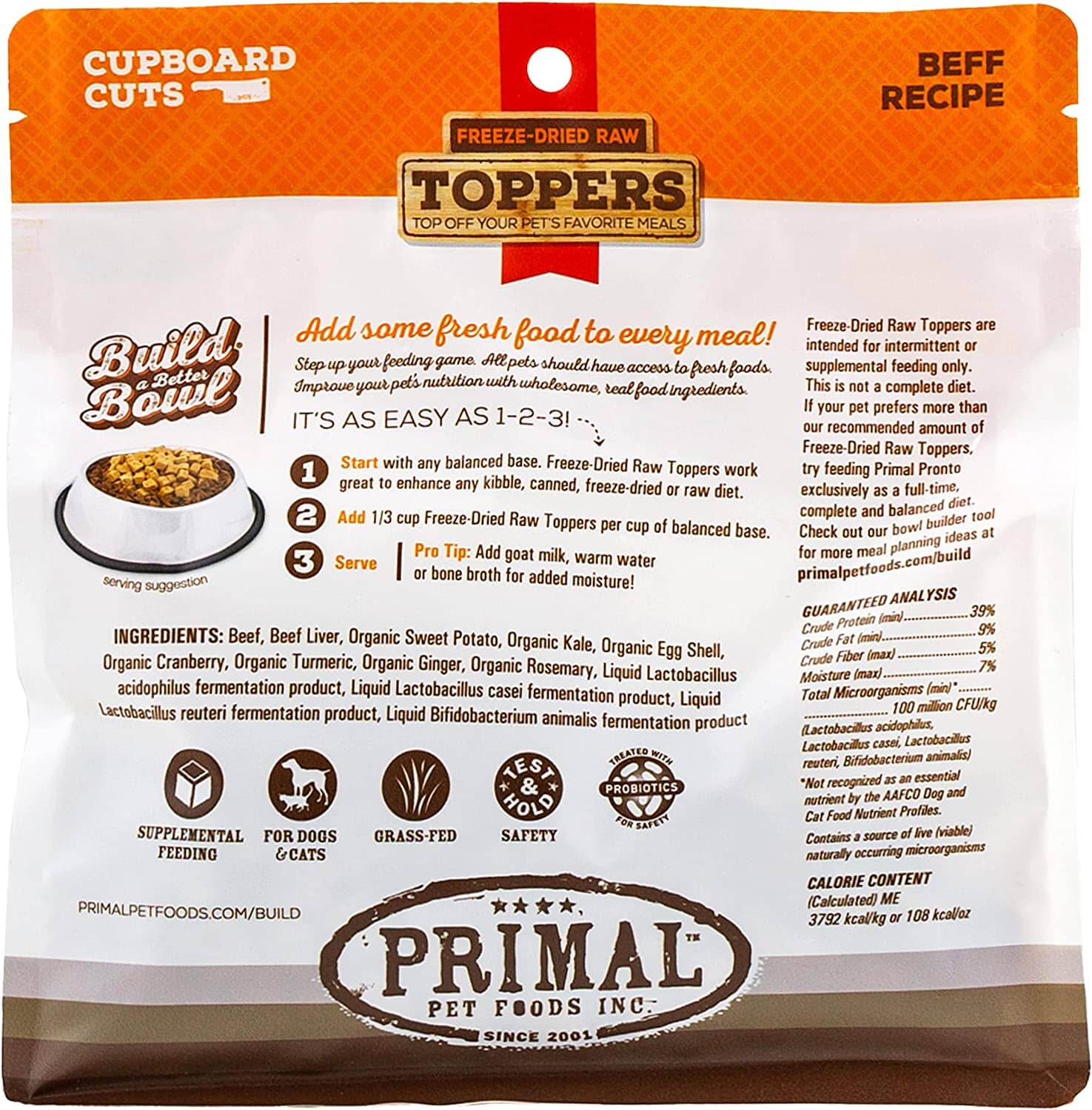 Primal Cupboard Beef Freeze-Dried Dog Treats - 3.5 Oz  