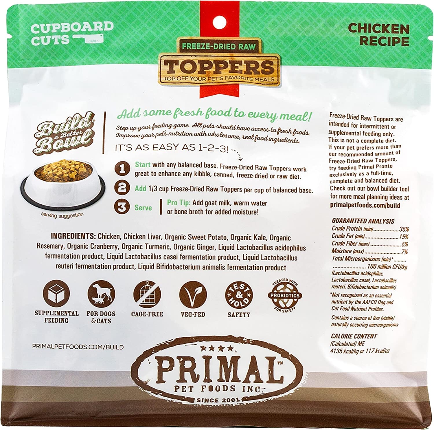 Primal Cupboard Chicken Freeze-Dried Dog Treats - 18 Oz  