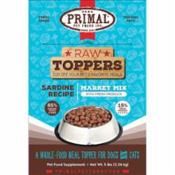 Primal Dog and Cat Frozen Market MIX Topper Sardine - 5 lbs  