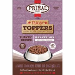 Primal Dog and Cat Frozen Market MIX Topper Turkey - 5 lbs  