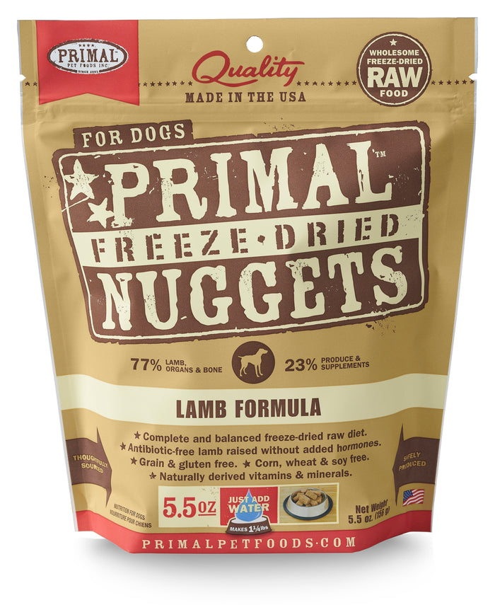 Primal Freeze-Dried Dog Food Nuggets Lamb - 14 Oz