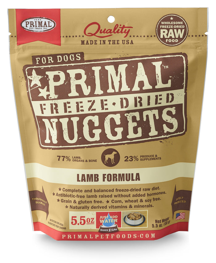 Primal Freeze-Dried Dog Food Nuggets Lamb - 5.5 Oz
