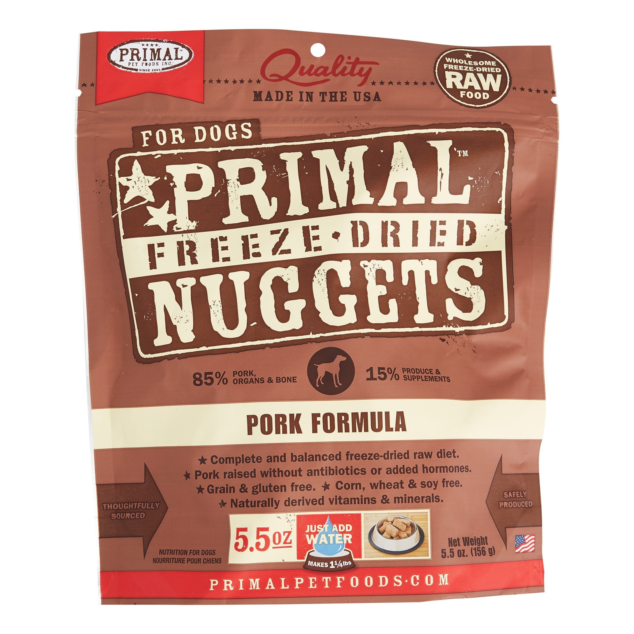 Primal Freeze-Dried Dog Food Nuggets Pork - 5.5 Oz  