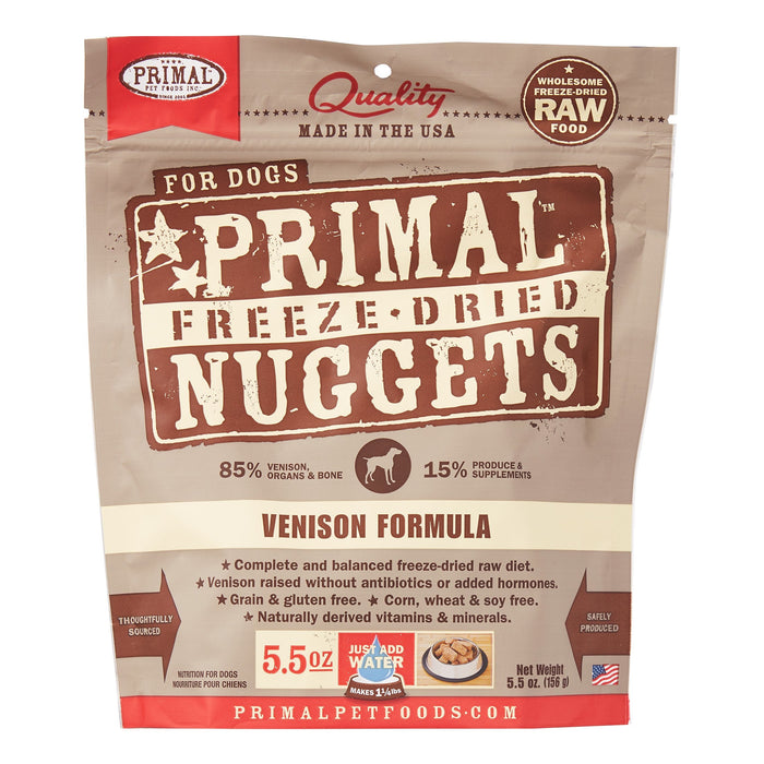 Primal Freeze-Dried Dog Food Nuggets Venison - 5.5 Oz
