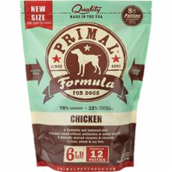 Primal Frozen Dog Food Patties Chicken - 6 lbs