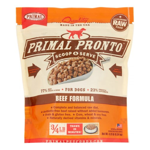 Primal Frozen Dog Food PRONTO Beef - .75 lbs  