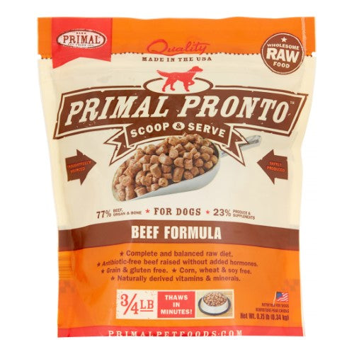 Primal Frozen Dog Food PRONTO Beef - .75 lbs