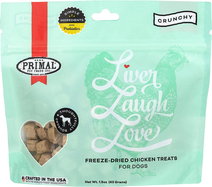 Primal LIVER LAUGH LOVE Chicken Freeze-Dried Dog Treats - 1.5 Oz