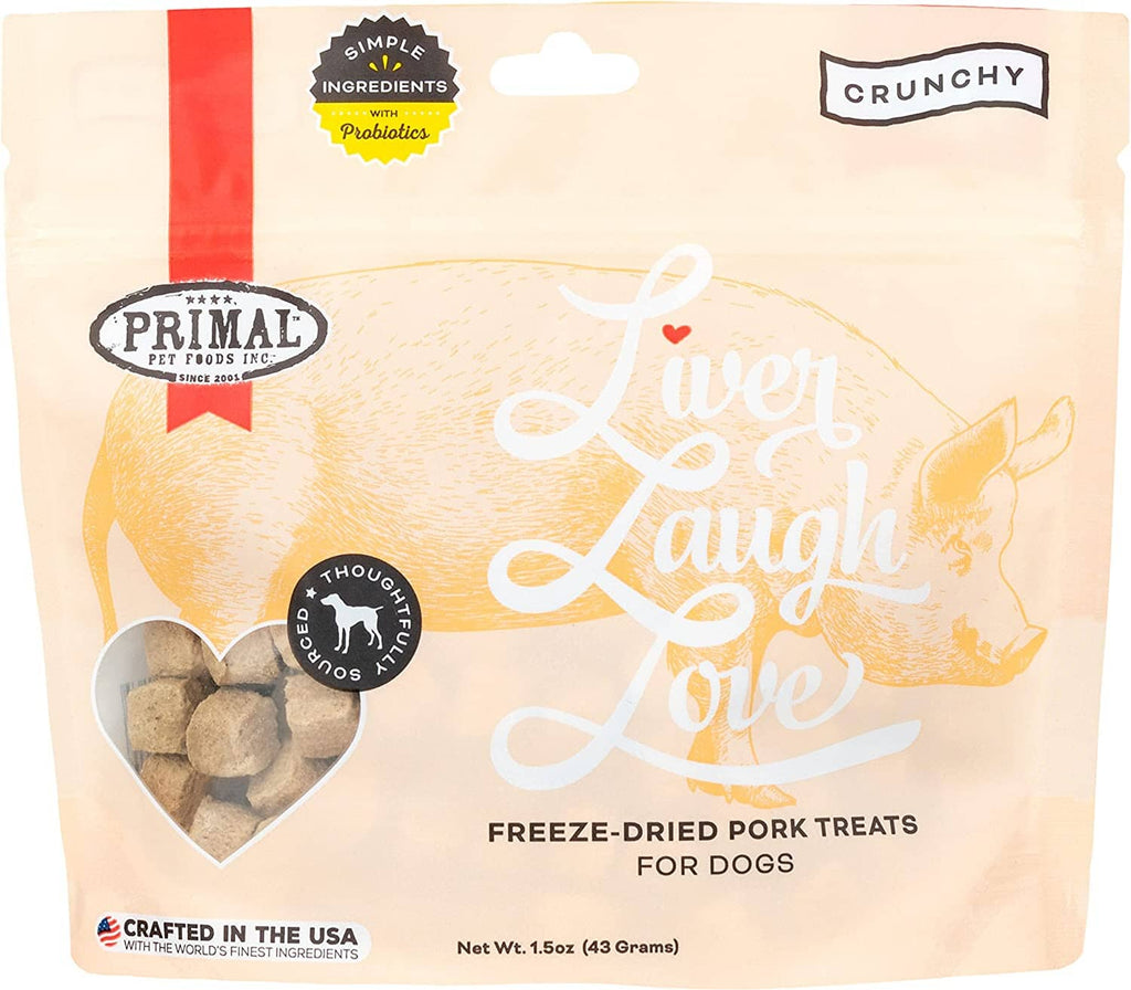 Primal LIVER LAUGH LOVE Pork Freeze-Dried Dog Treats - 1.5 Oz  