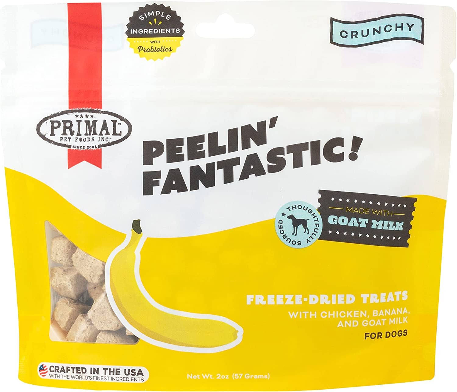 Primal PEELIN FANTASTIC Chicken Peanut Butter with Goat Milk Freeze-Dried Dog Treats - 2 Oz  