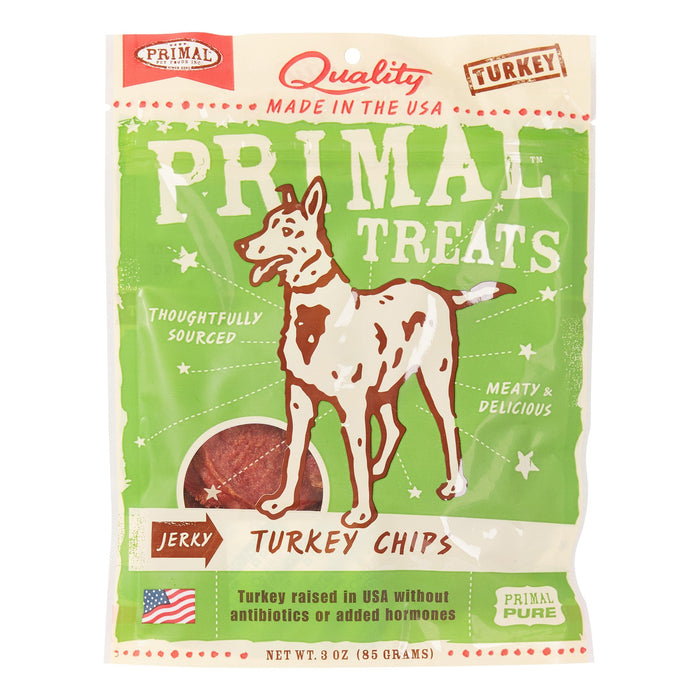 Primal Treat Chips Turkey Jerky Dog Treats - 3 Oz