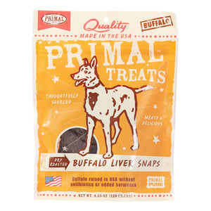 Primal Treat Liver Snaps Buffalo Dog Chews - 4.2 Oz
