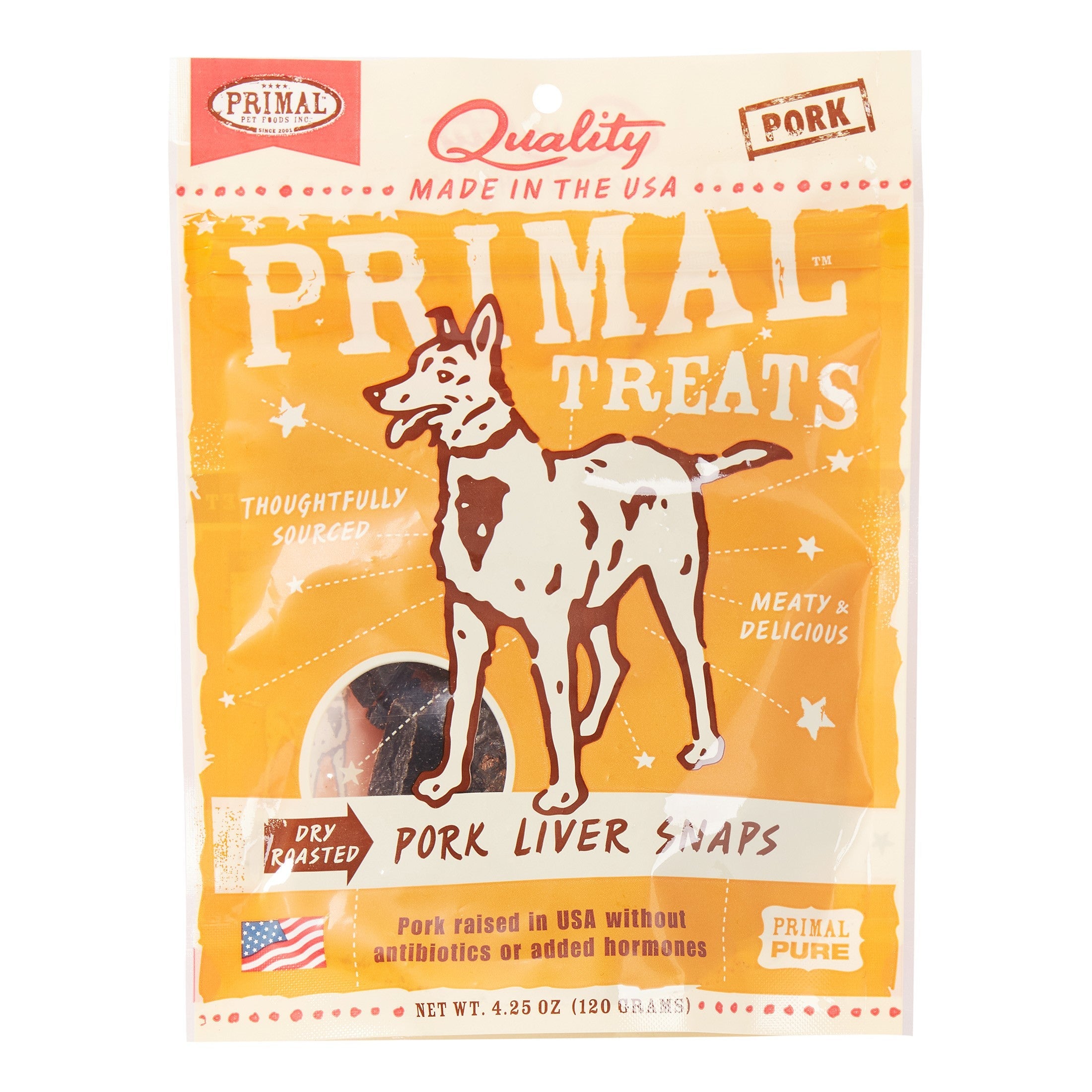 Primal Treat Liver Snaps Pork Dog Chews - 4.2 Oz  