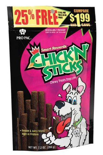 Pro Pac Chicken N' Sticks Chewy Dog Treats - 7.2 Oz - Case of 10  