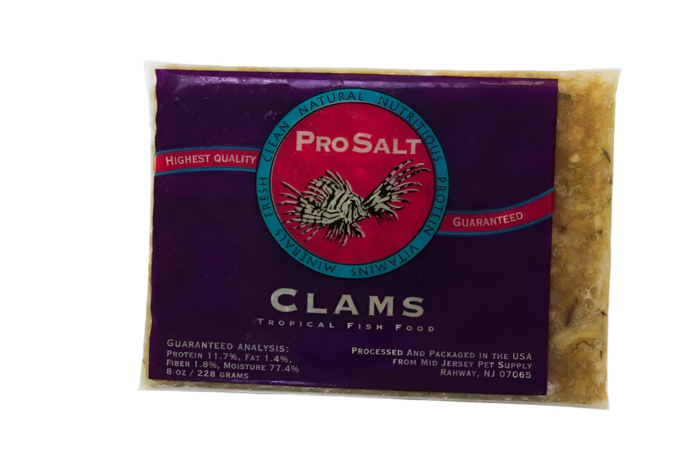 Pro Salt Clams Frozen Fish Food - 8 Oz  